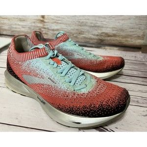 Brooks Levitate 2 Womens 9.5 B Medium Running Shoes Coral Blue Red Silver